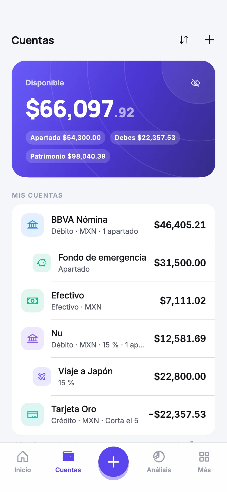 Cuentas en FINA